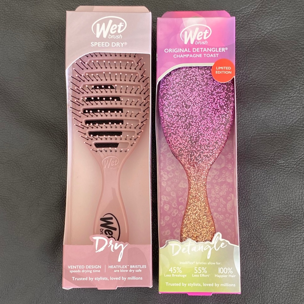 *NEW* Wet brush Original Detangler Champagne Toast and Speed Dry brush (Lot of 2